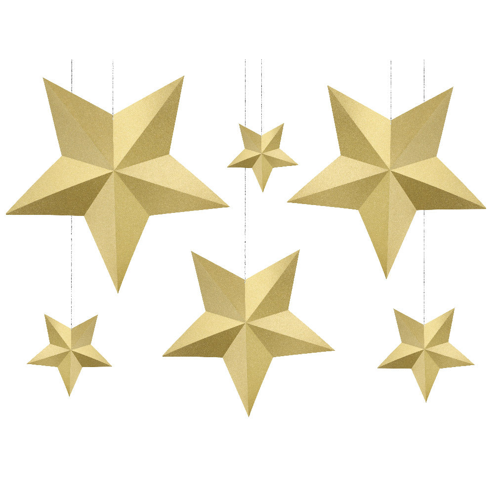 Gold Star Decorations X6