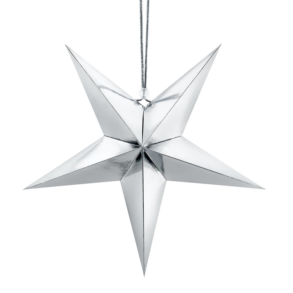 Silver Paper Star Decoration 45cm
