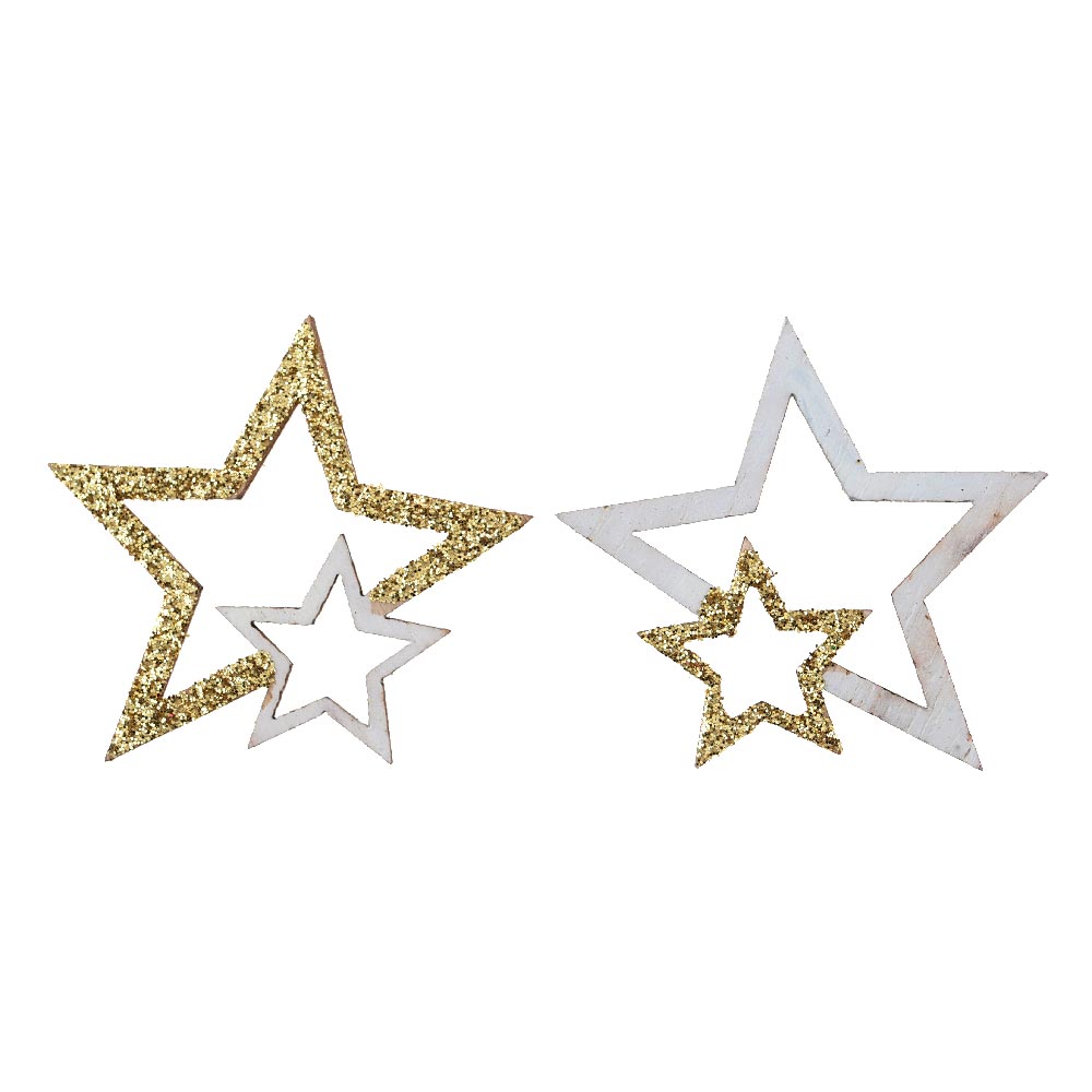 Click to view product details and reviews for Glitter Stars Wooden Scatter White.