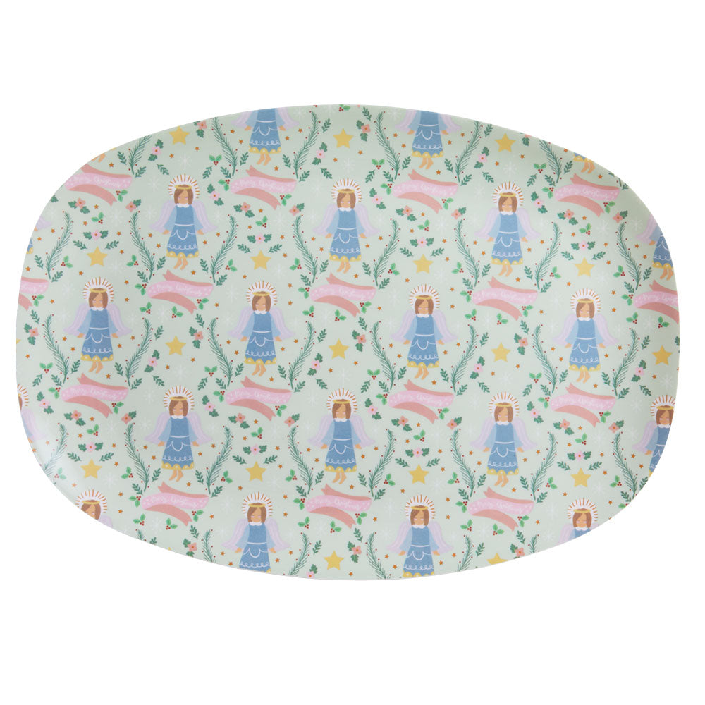 Christmas Angel Melamine Rectangular Plate