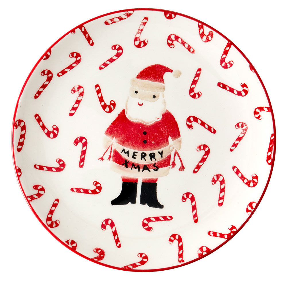 Click to view product details and reviews for Ceramic Candy Cane And Santa Plate.