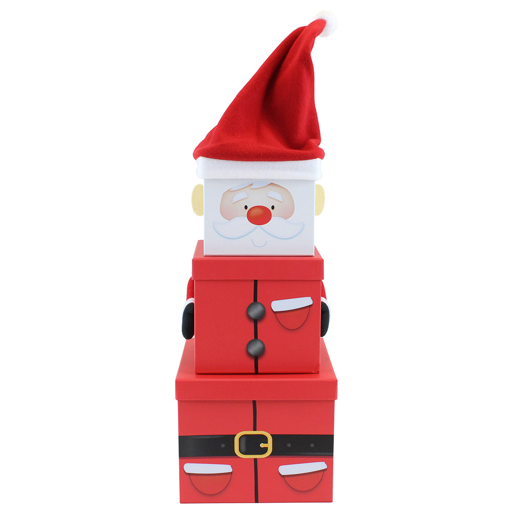 Stackable Santa Gift Boxes X3