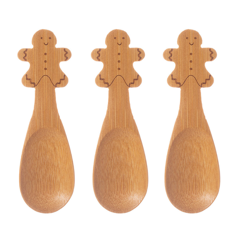 Bamboo Spoons Gingerbread Man X3