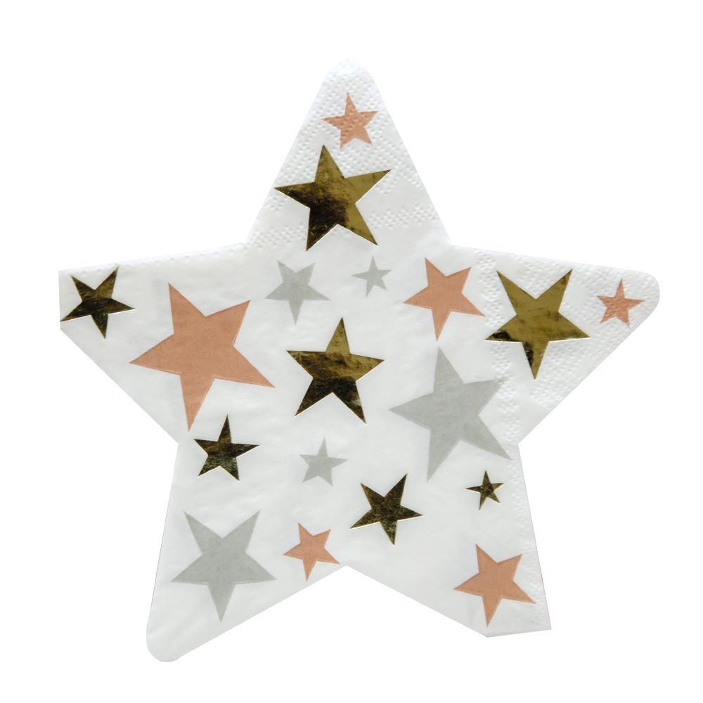 Star Shaped Paper Party Napkins X16