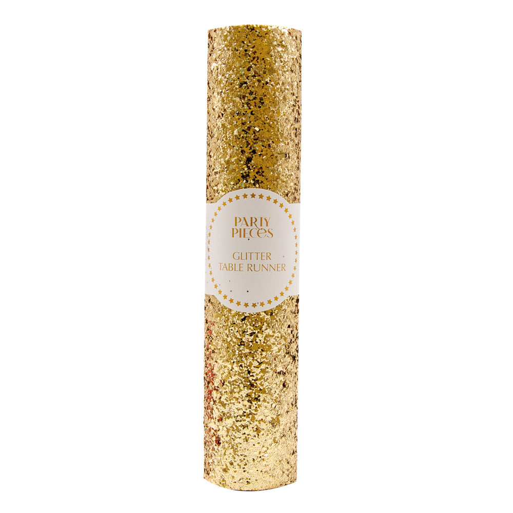 Click to view product details and reviews for Metallic Gold Glitter Table Runner.