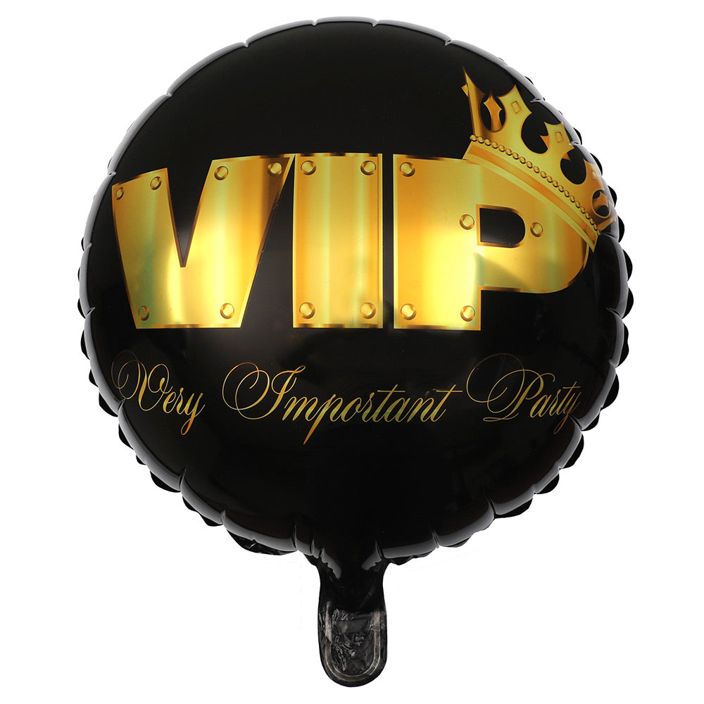 Vip Party Metallic Crowned Foil Balloon