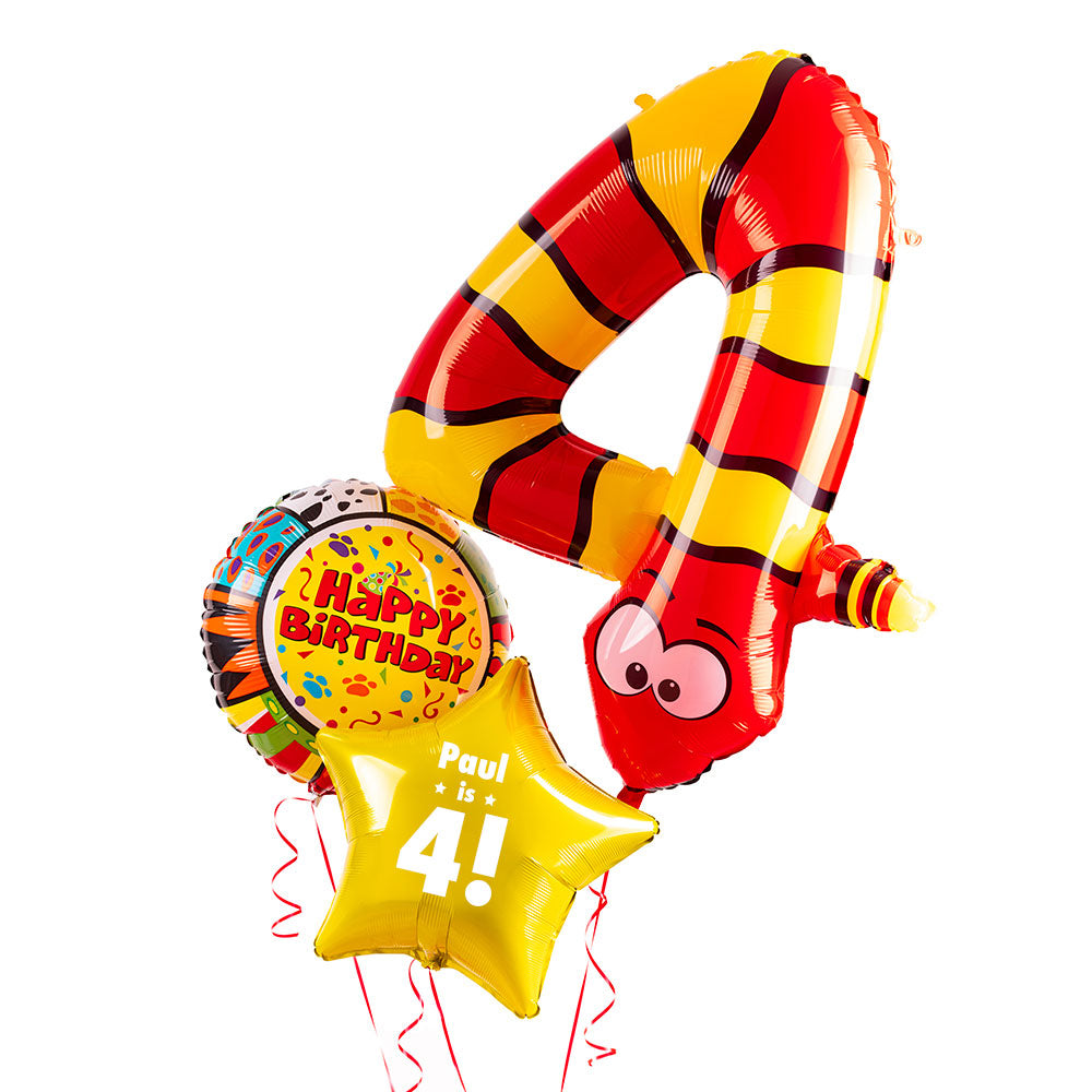 4th Birthday Animaloon Balloon Bunch