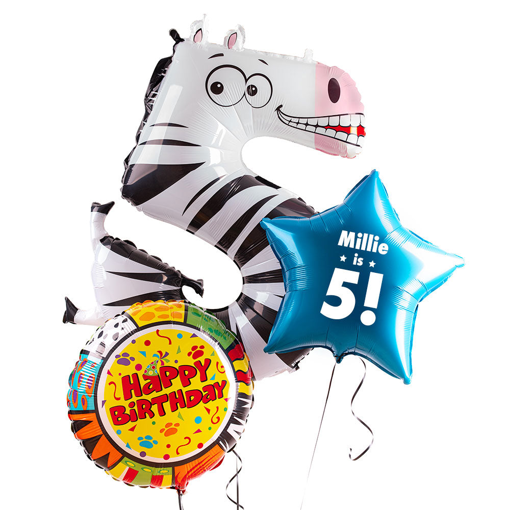 5th Birthday Animaloon Balloon Bunch