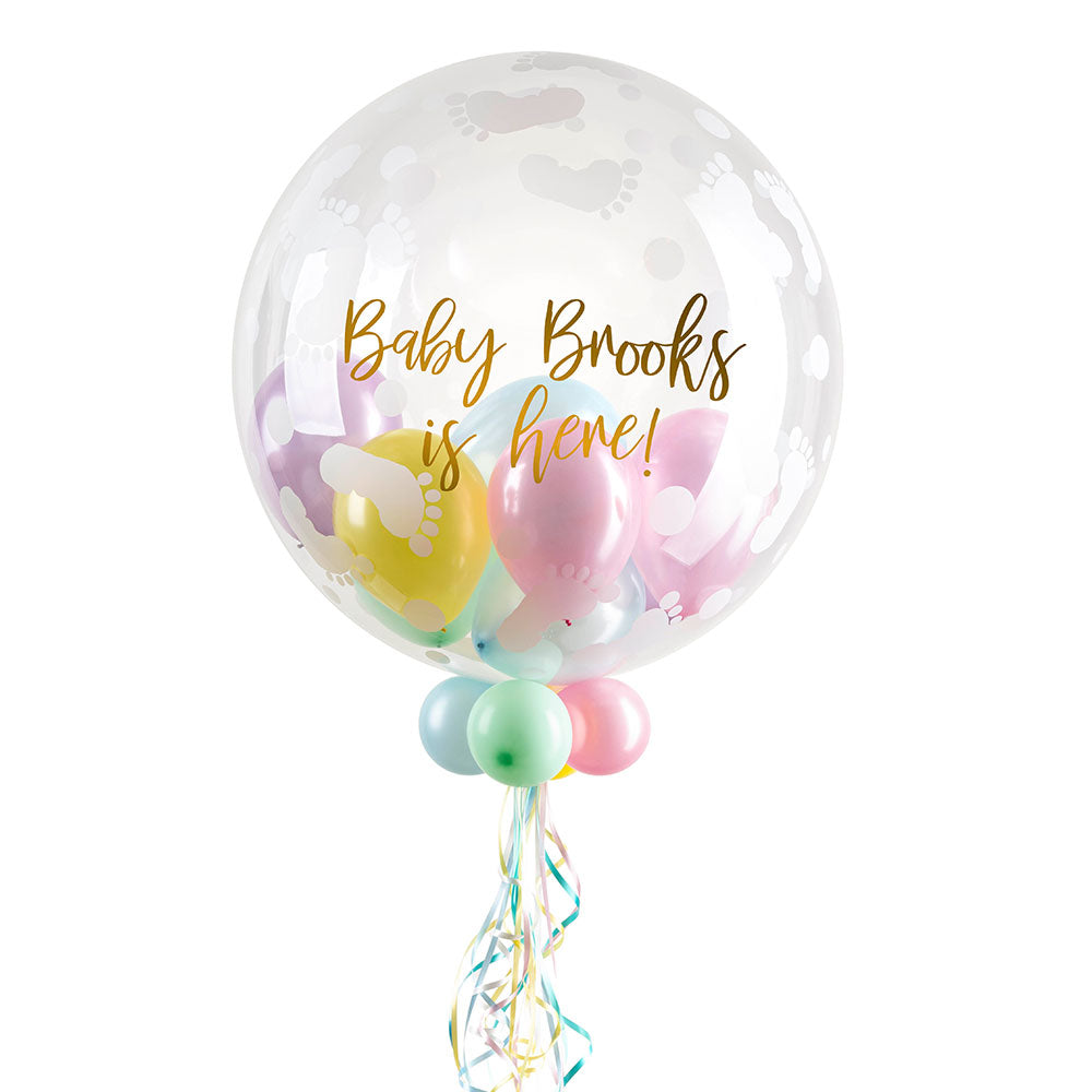 Click to view product details and reviews for Personalised Bubble Balloon In A Box Sweet Baby.