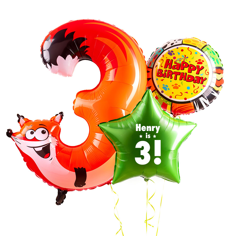 3rd Birthday Animaloon Balloon Bunch