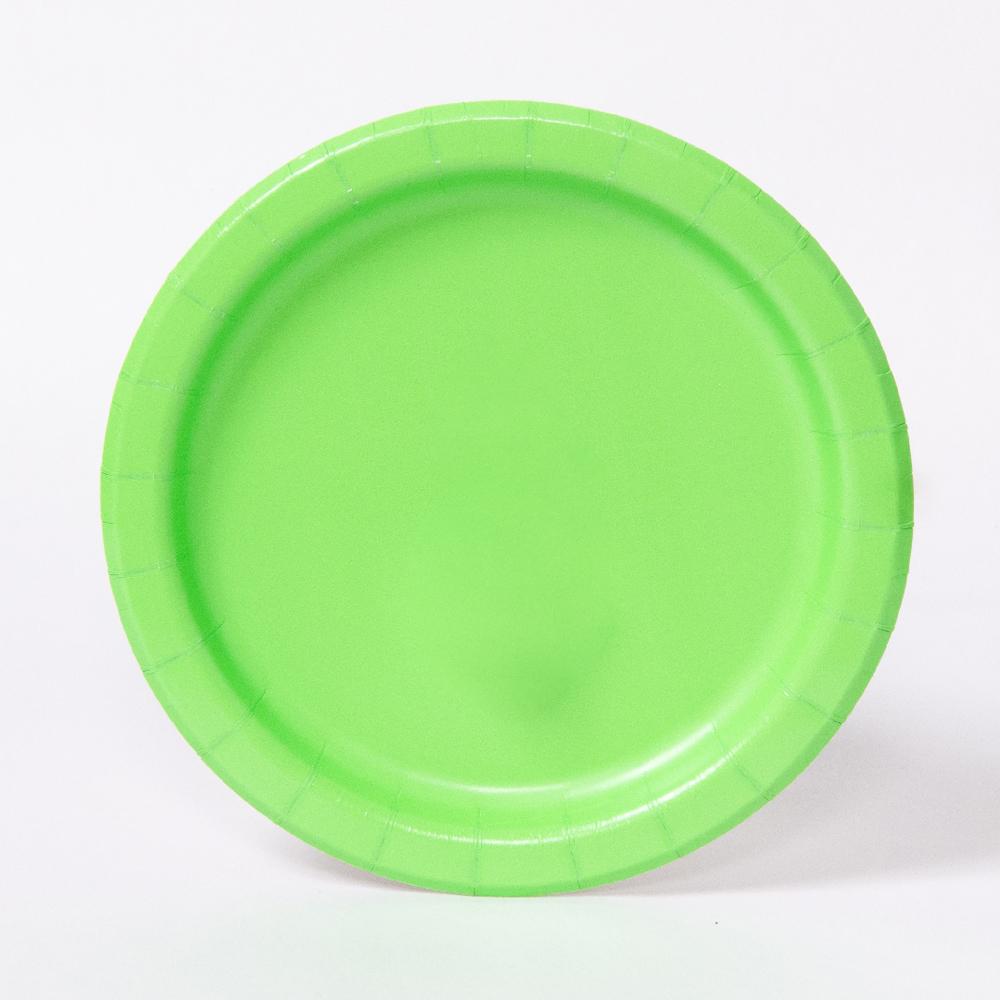 Paper Party Plates Green X8