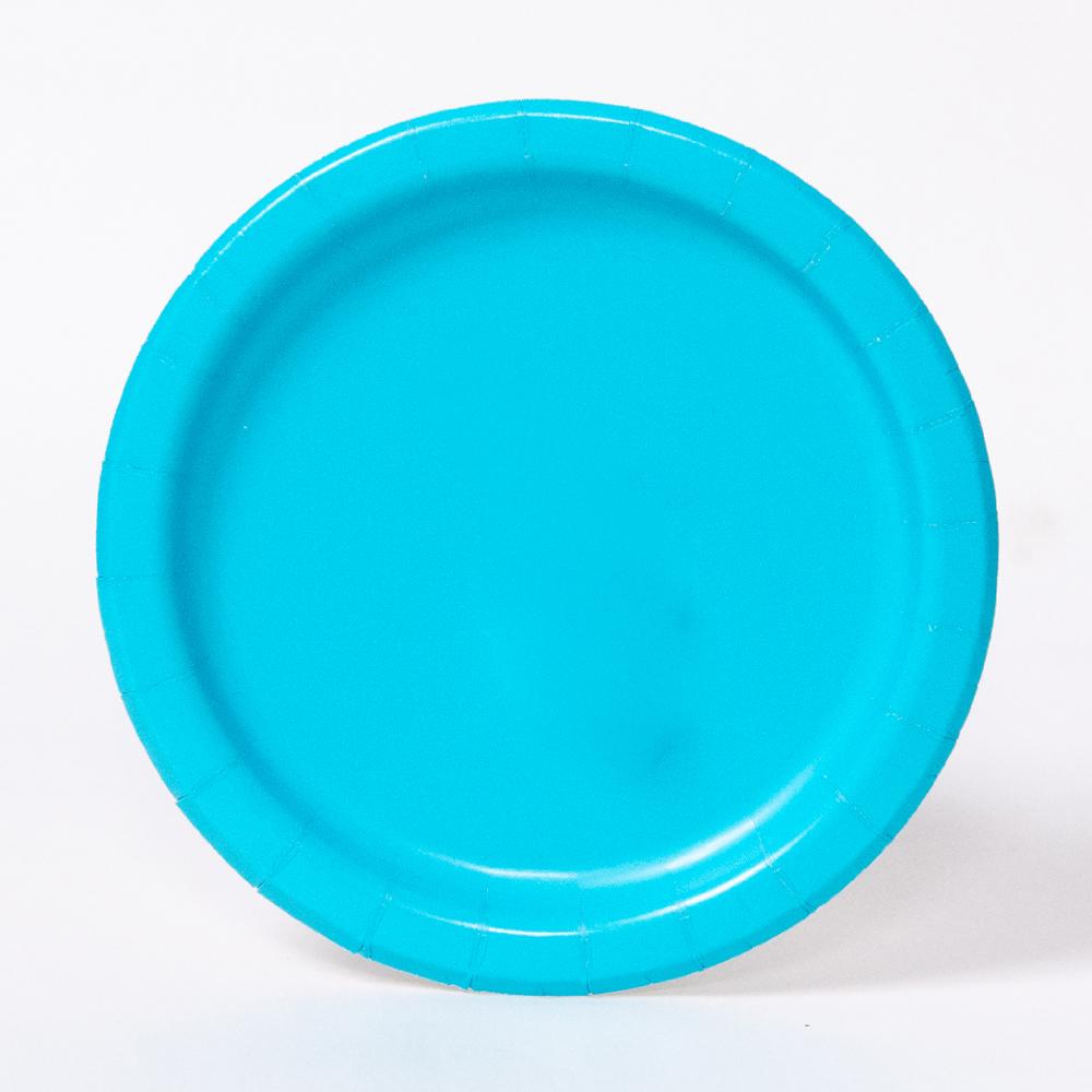 Paper Party Plates Turquoise X8