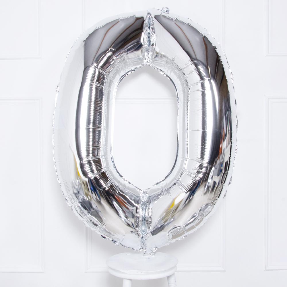 Supershape Silver 34 Helium Balloon Number 0