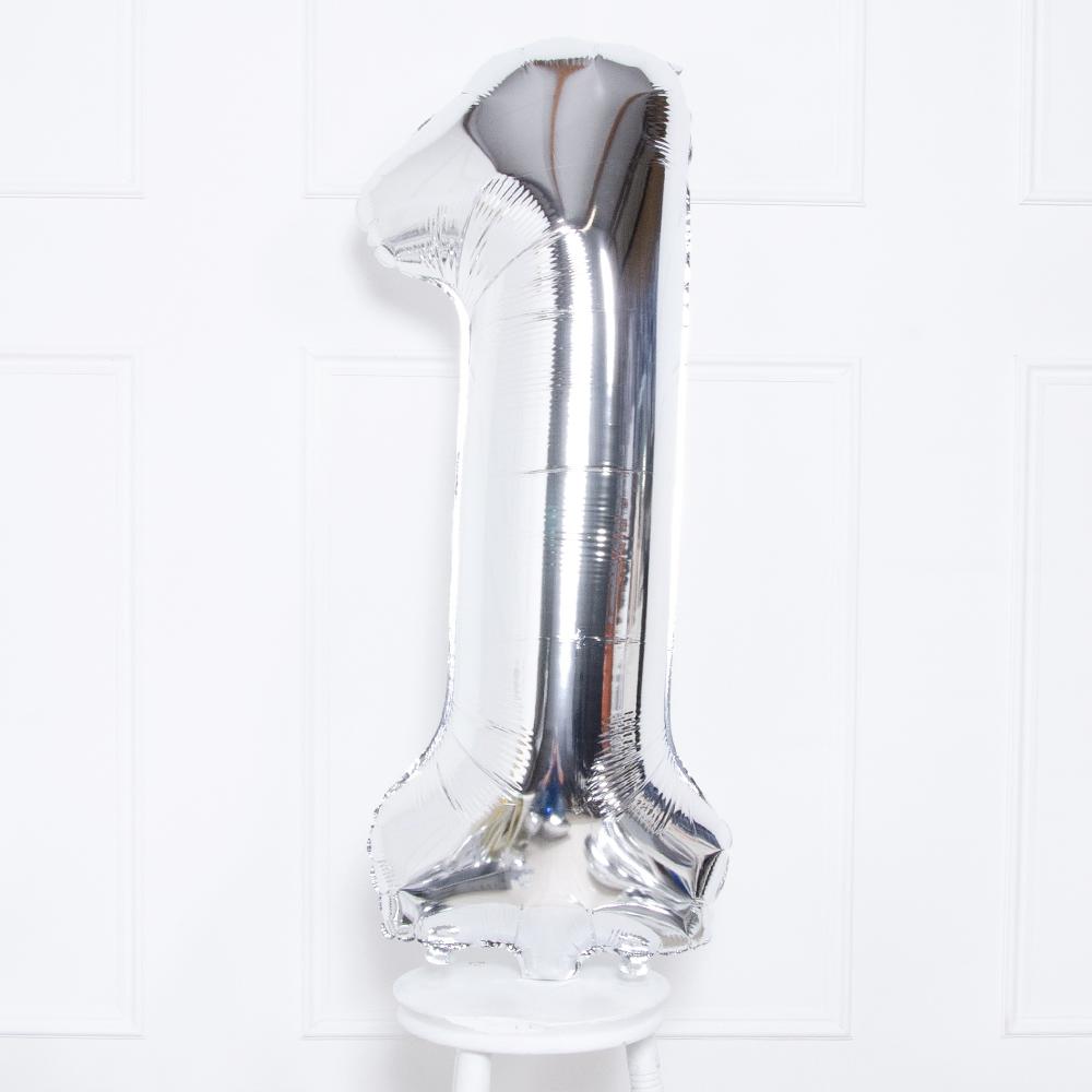 Click to view product details and reviews for Supershape Silver 34 Helium Balloon Number 1.