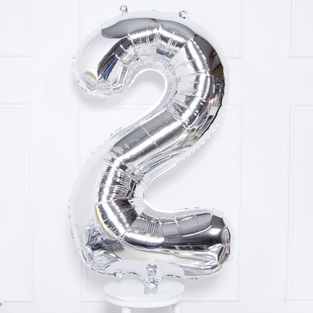Click to view product details and reviews for Supershape Silver 34 Helium Balloon Number 2.