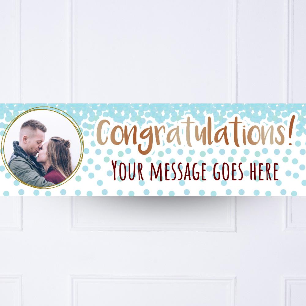 Click to view product details and reviews for Blue Confetti Congratulations Personalised Party Banner.