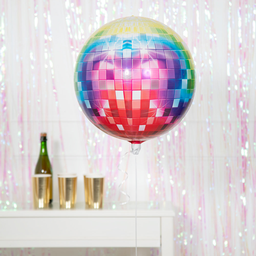 Rainbow Disco Ball Foil Balloon