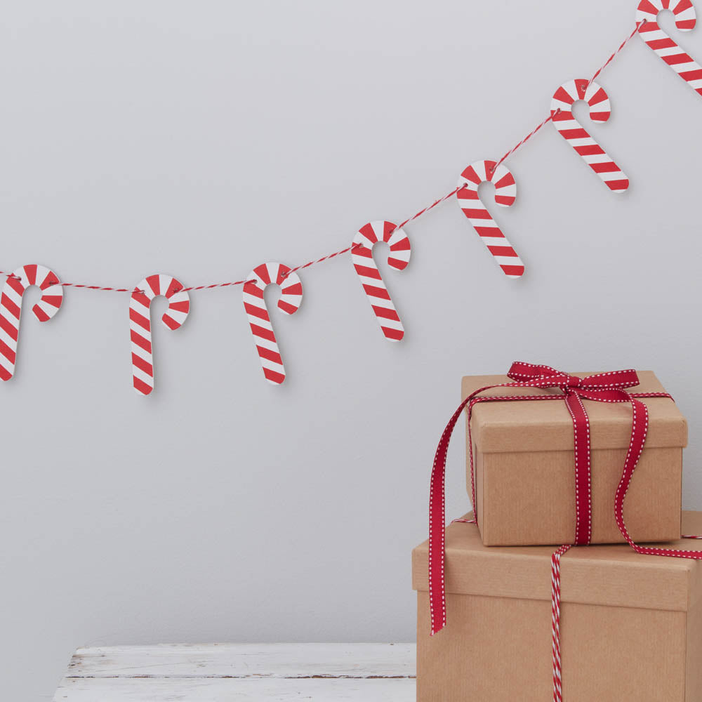 Candy Cane Wooden Bunting