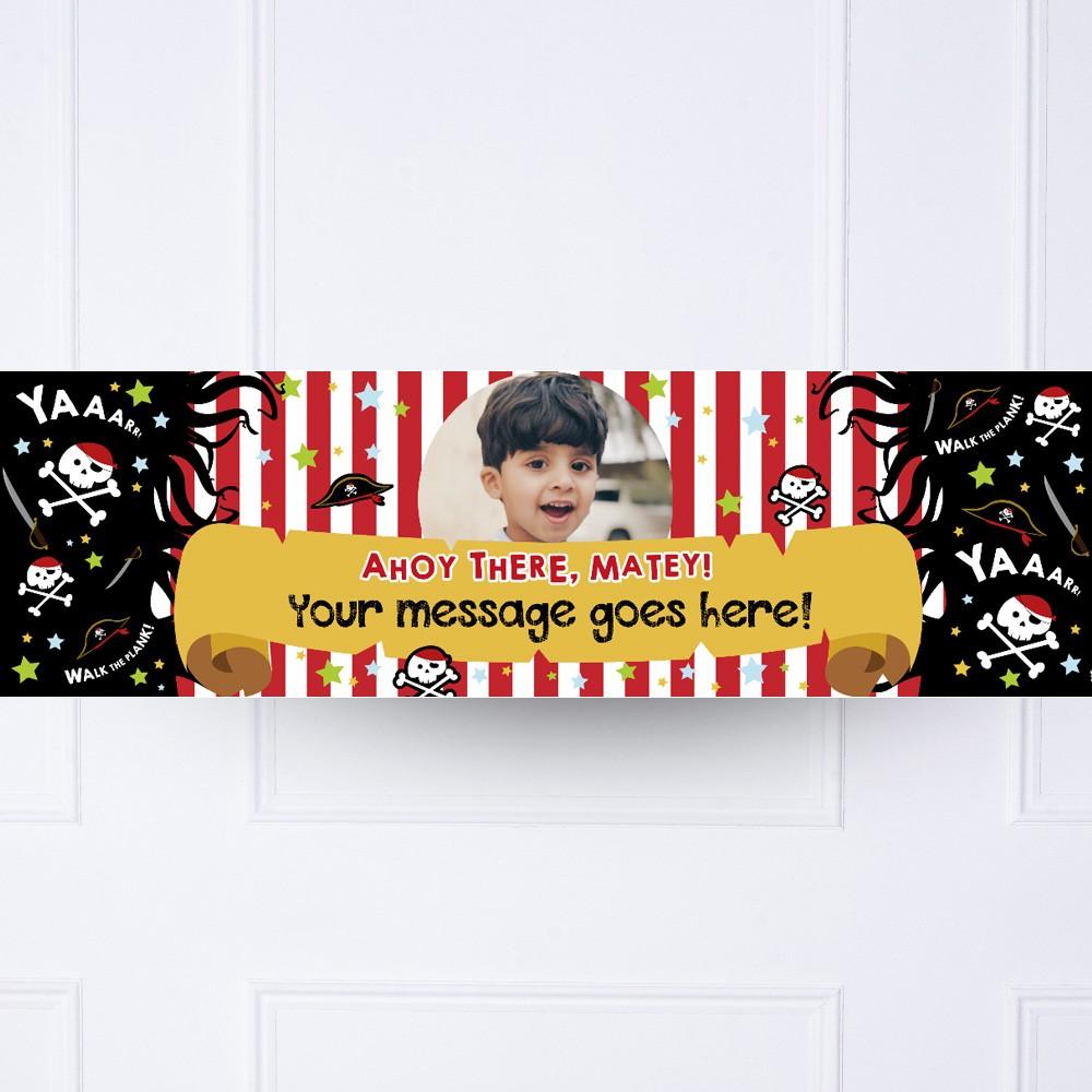 Click to view product details and reviews for Ahoy Pirate Personalised Party Banner.