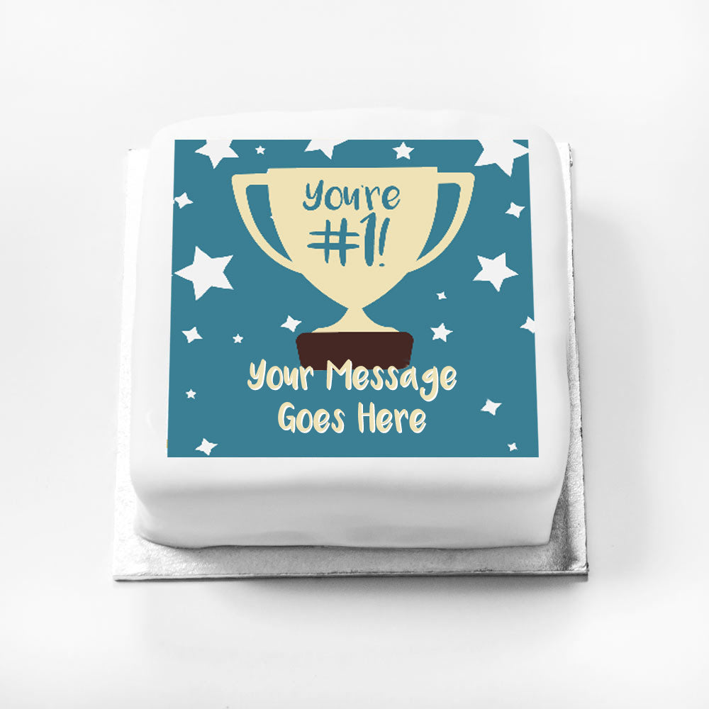 Click to view product details and reviews for Personalised Message Gift Cake – Youre Number 1 Blue.