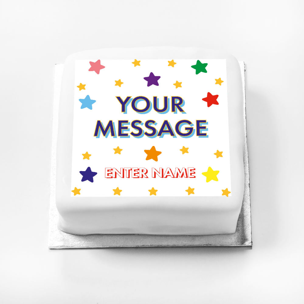 Click to view product details and reviews for Personalised Message Gift Cake – Bright Stars.