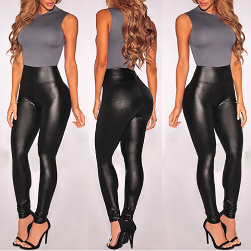 womens black leather leggings
