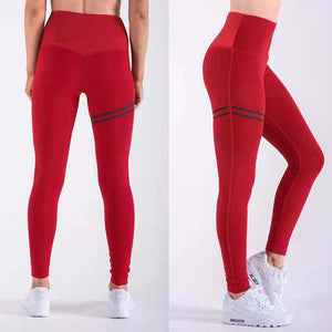 red high waisted jeggings