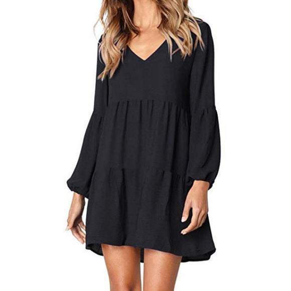 loose black mini dress