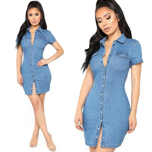 short sleeve jean dress