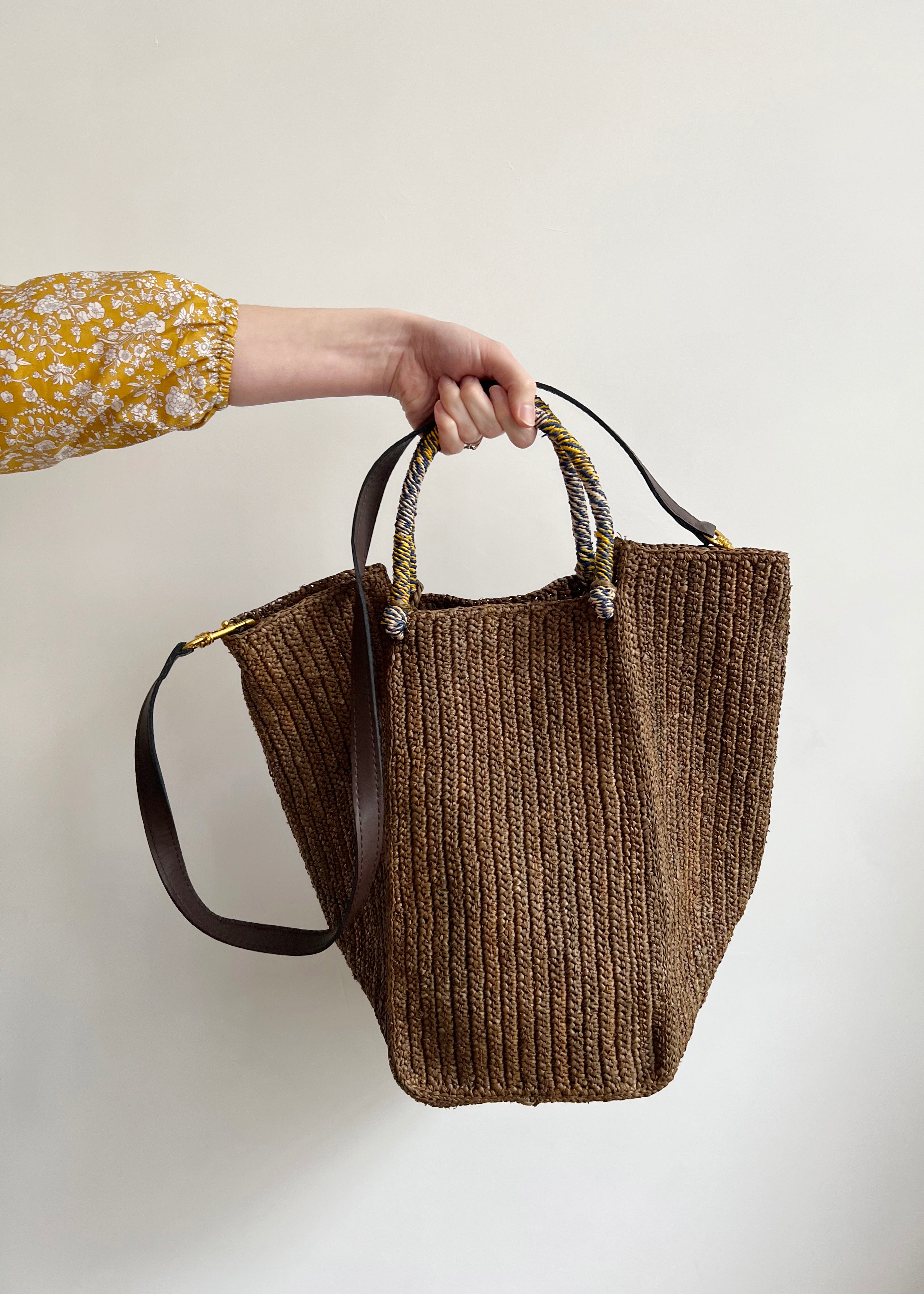 Raffia Orion Bag, Tabac | A Point Etc | Aimé London