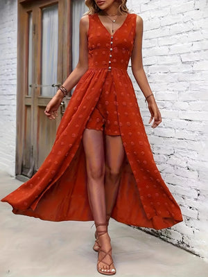 V-Neck Sleeveless Dress and Shorts Set - Top Notch 2K LLC