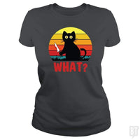 Retro Murderous Black Psycho Cute Cat What With Kn | BustedTees.com