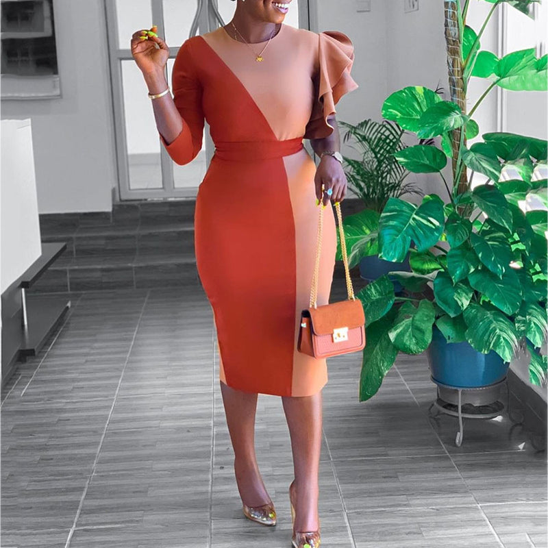 orange classy dress