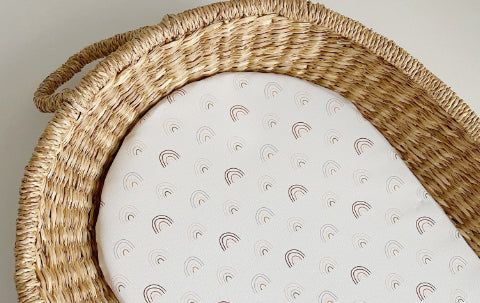 iris boho rainbow design basket liner changing mat 