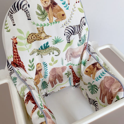 safari animals IKEA highchair cushion cover UK Bobbin and Bumble