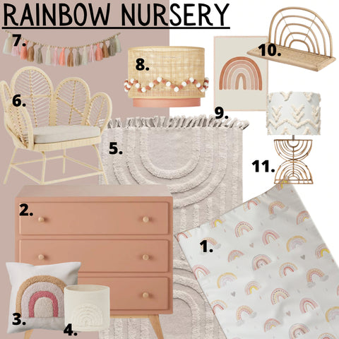 bobbin and bumble earth toned peach rainbow baby changing mat