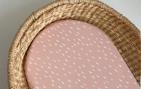 salmon dash print changing basket mat liner