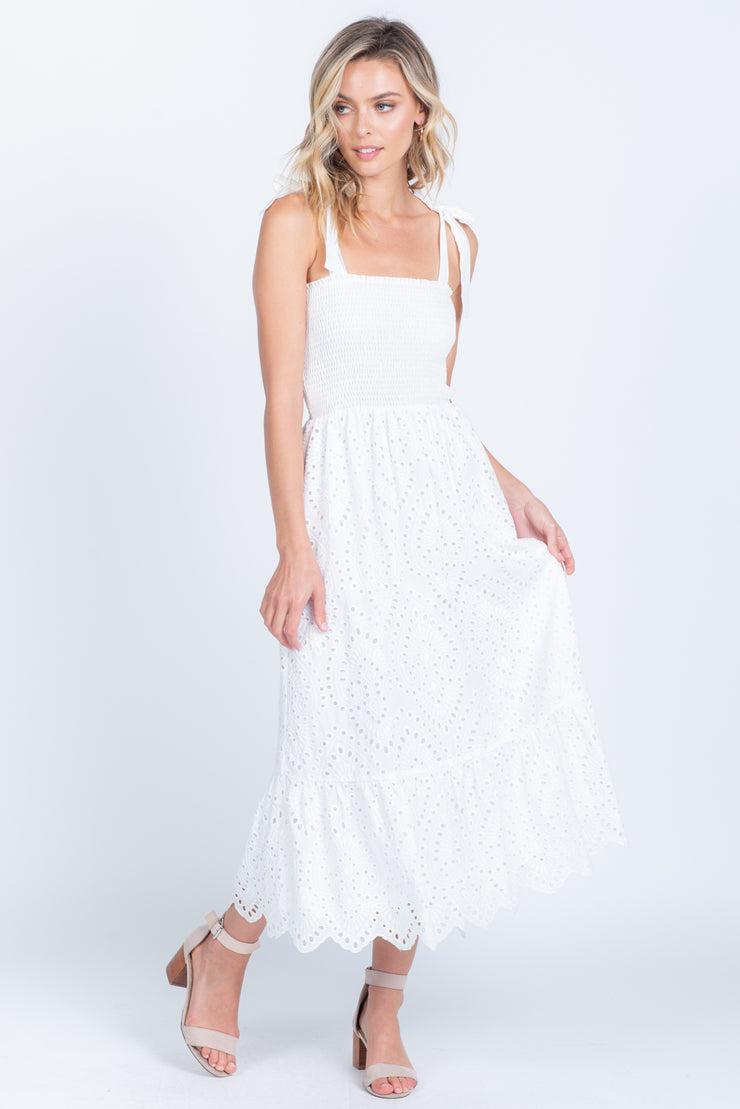 white eyelet maxi