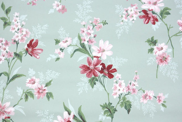 1950s Floral Vintage Wallpaper - Hannah's Treasures ...