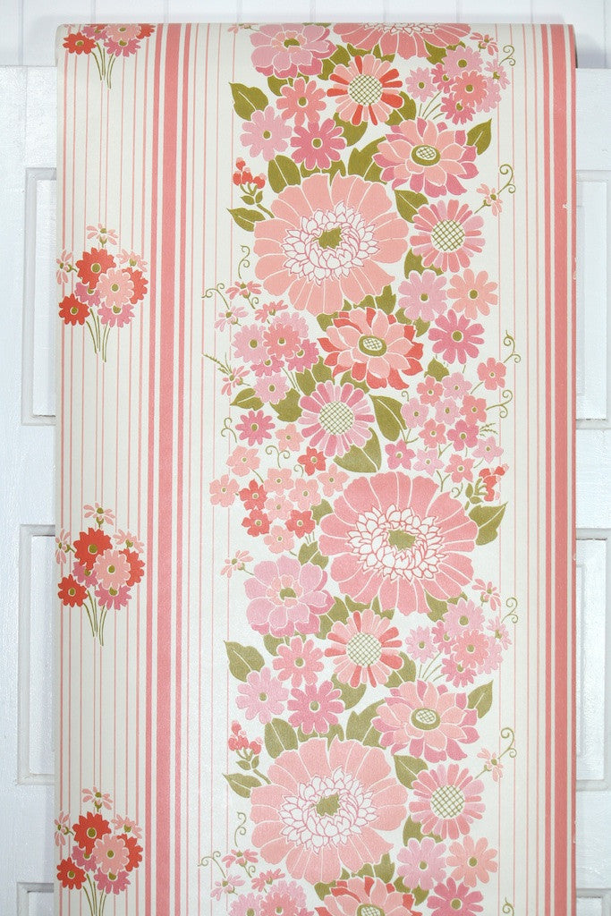 1970s Floral Vintage Wallpaper – Hannah's Treasures Vintage Wallpaper