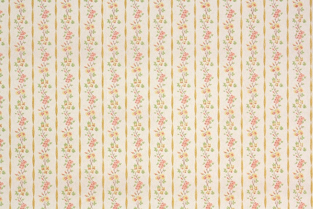 1960s Floral Stripe Vintage Wallpaper Hannah S Treasures Vintage Wallpaper