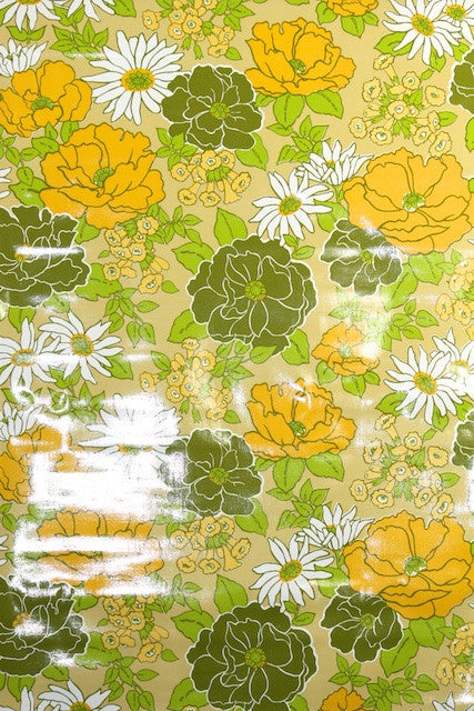 1970s Floral Vinyl Vintage Wallpaper – Hannah's Treasures Vintage Wallpaper