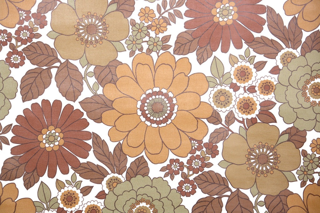 1970s Floral Vintage Wallpaper – Hannah's Treasures Vintage Wallpaper