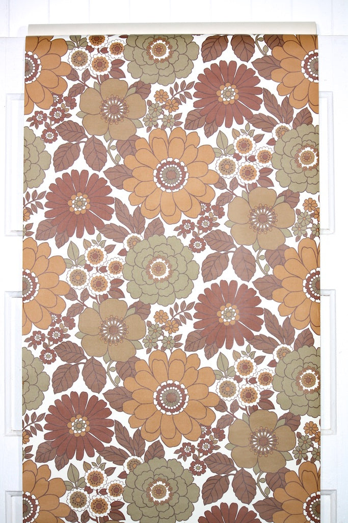 1970s Floral Vintage Wallpaper – Hannah's Treasures Vintage Wallpaper