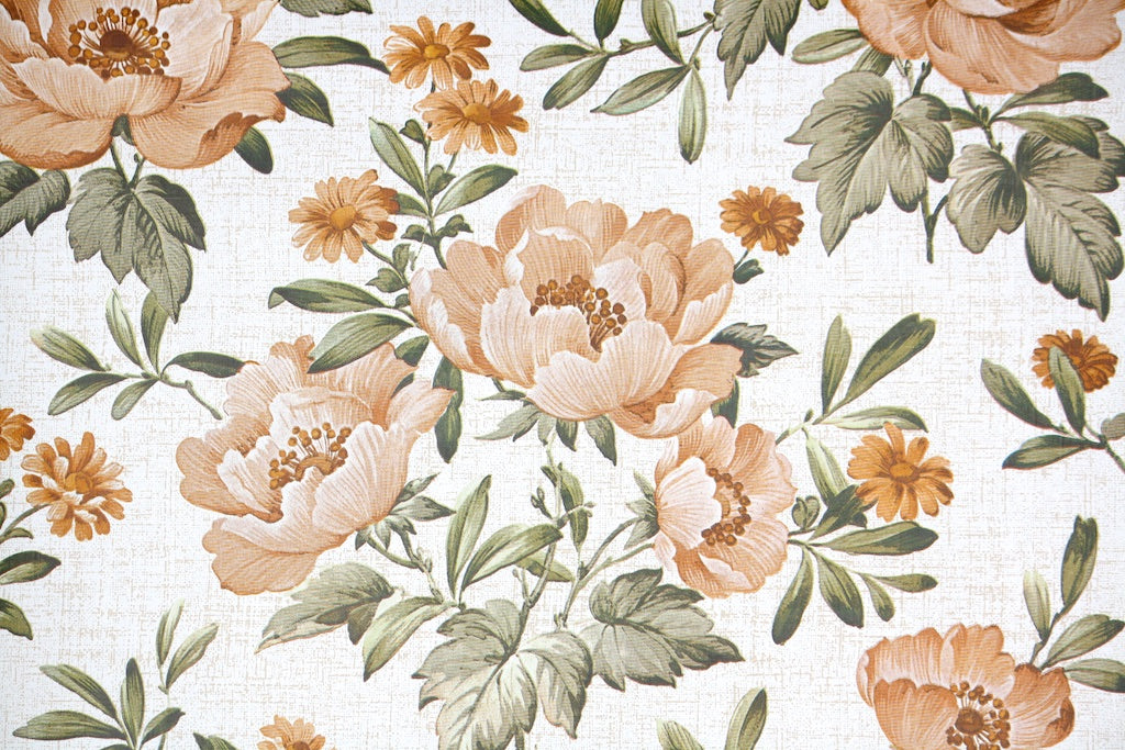 1970s Floral Vintage Wallpaper – Hannah’s Treasures Vintage Wallpaper