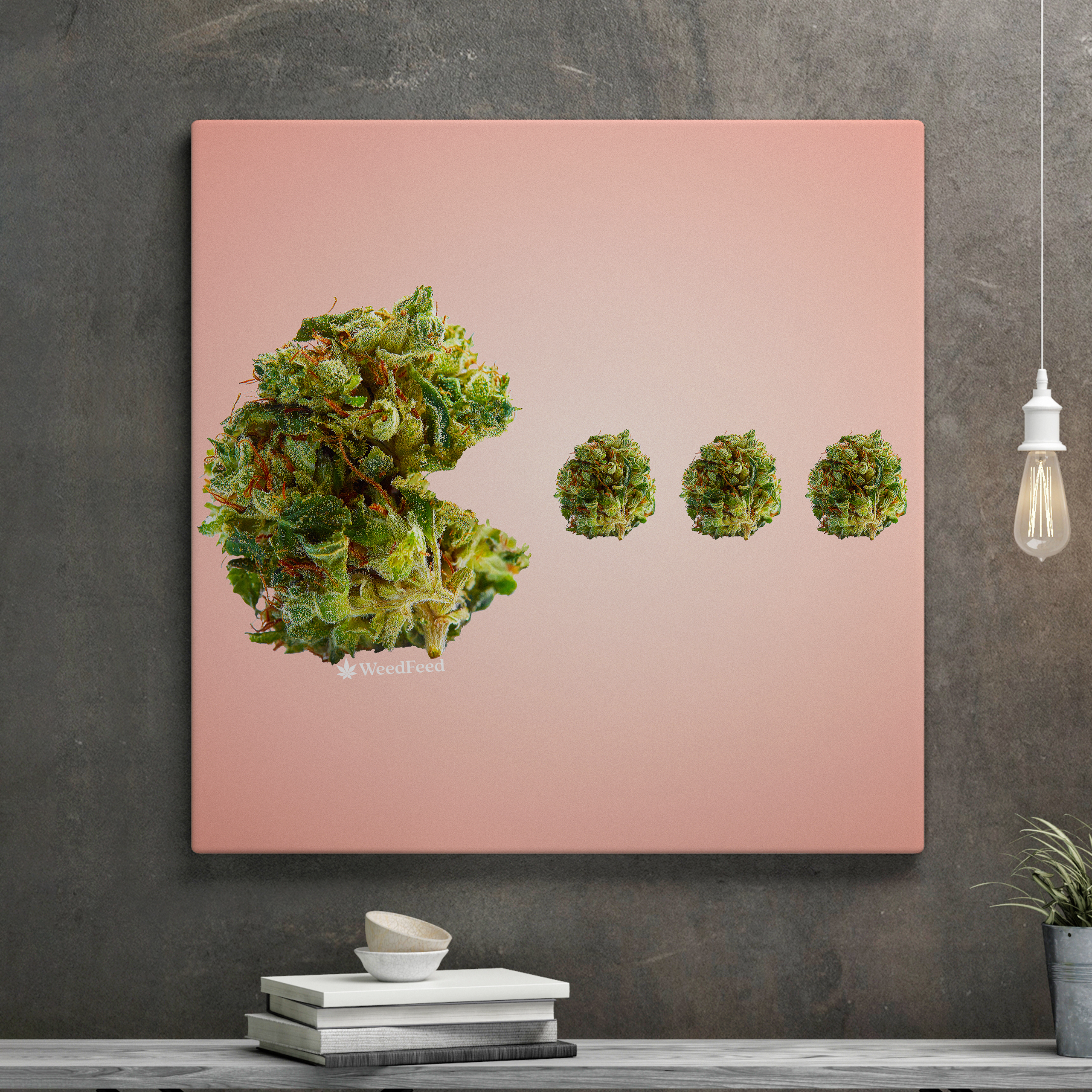Original Pac Man Art Cannabis Pop Art Canvas Weedfeedshop