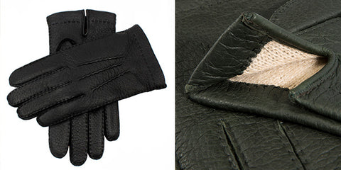 Men's Handsewn Cashmere Lined Peccary Leather Gloves