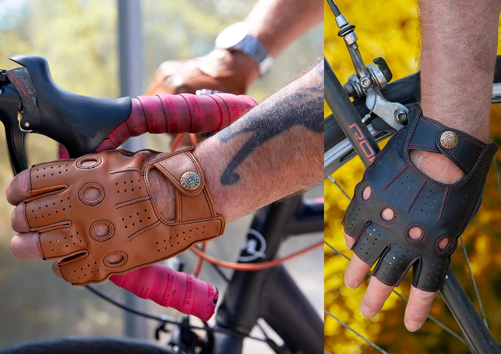 Man wearing gloves while cycling