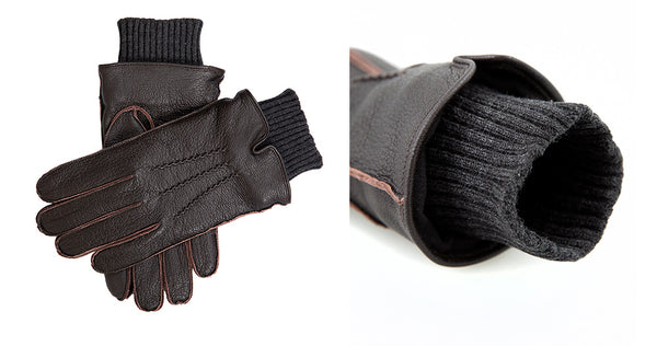 mens fleece lined gloves with elasticated cuff