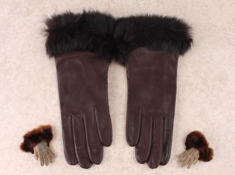 Fur cuff gloves